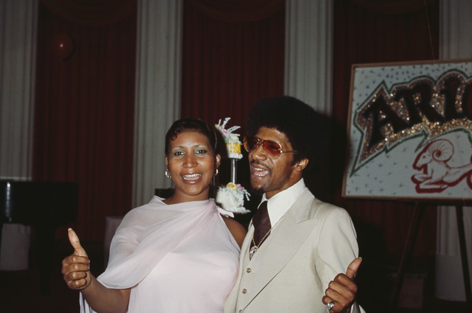 Aretha Franklin attends her 35th Birthday Party held at the Crystal Room of the Beverly Hills Hotel with her brother Cecil Franklin in March, 1977