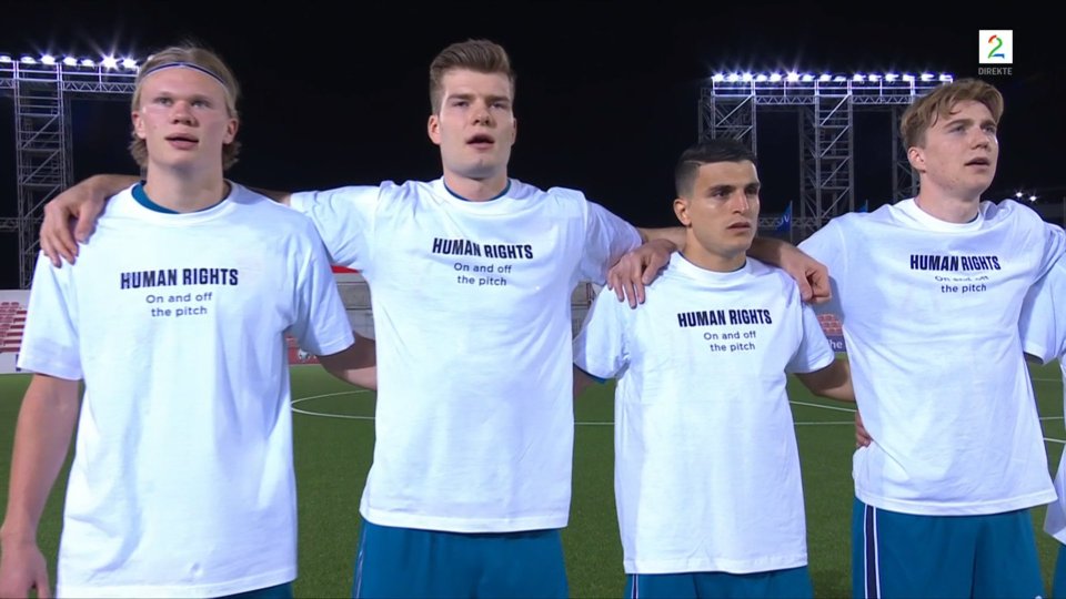 Norway stars wore a defiant human rights shirt before their game with Gibraltar