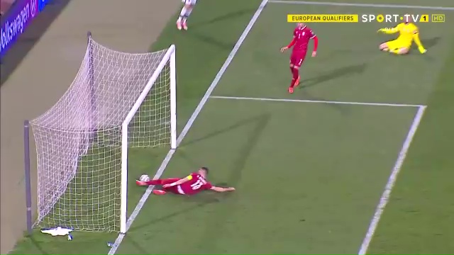 Ronaldo's effort clearly went over the line before Serbian defender Stefan Mitrovic hooked it clear