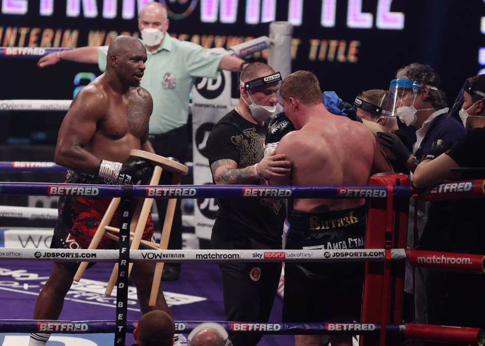 Whyte gracefully checked on his opponent after the fight