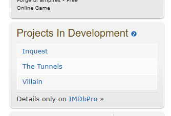 The film 'Inquest' is listed on Browning's IMDb page as a 'project in development'