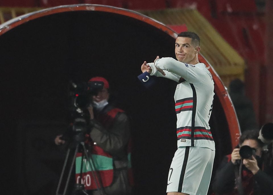 Ronaldo threw his captain's armband on the floor after the controversial decision