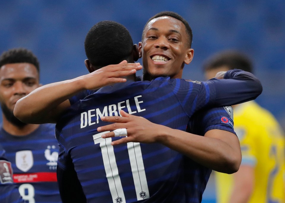 Martial beamed after teeing up Dembele for France's opener following a gorgeous bit of skill