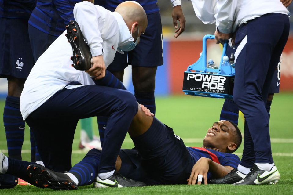 Ecstasy turned into agony for Martial after he suffered a knee injury in the second half