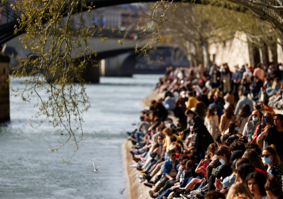 Parisians had gone to enjoy the sunny spring weather despite being under lockdown regulations