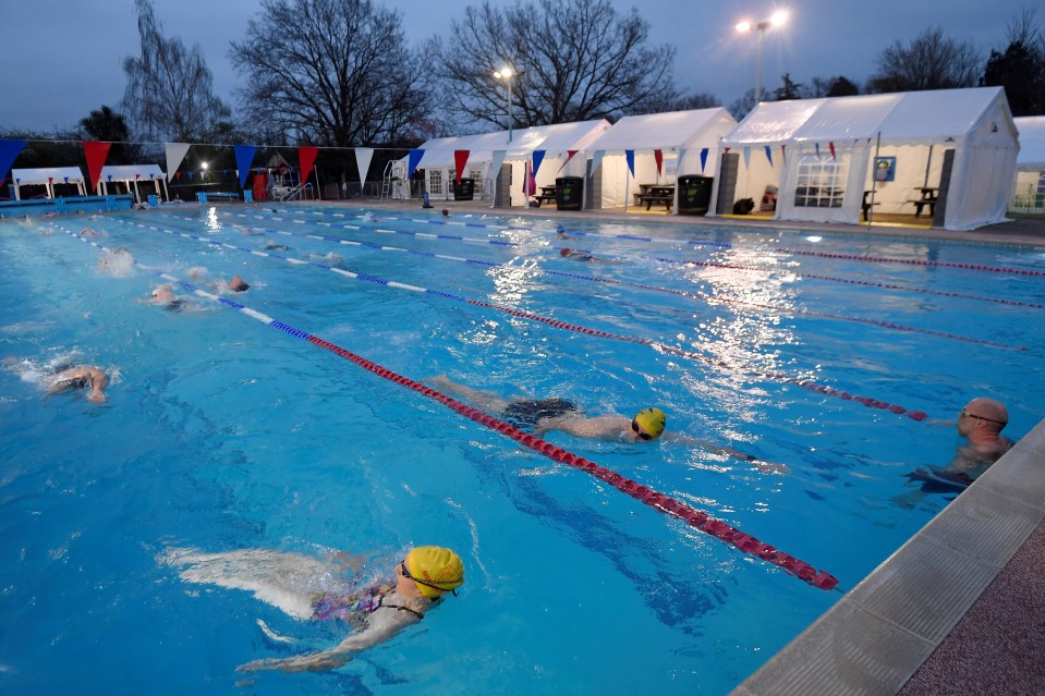 Hampton pool in London was full before the sun came up