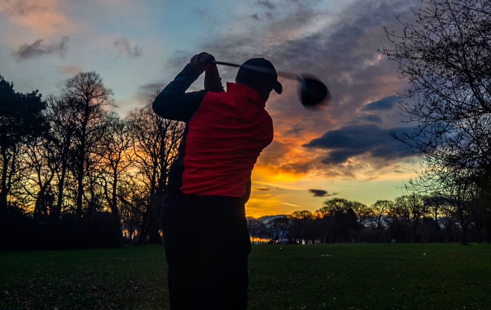 This golfer teed off at Allerton Manor Golf Club in Liverpool at sunrise