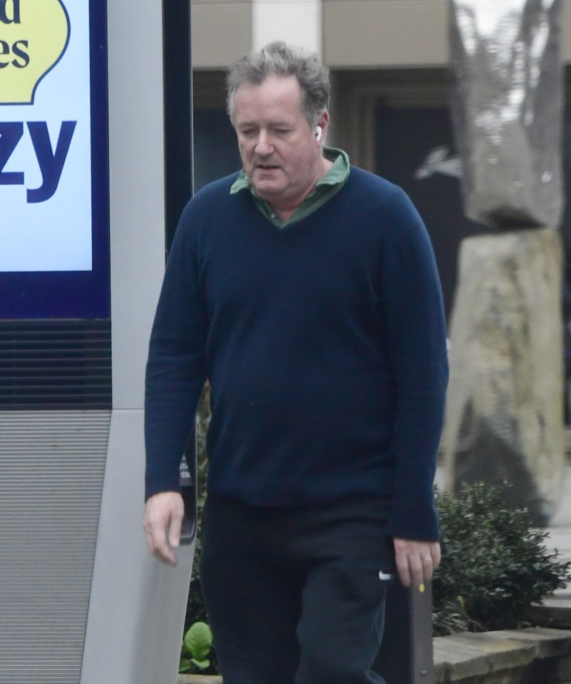 Piers Morgan, pictured in London today, has defended Sharon Osbourne after she was forced to quit her role on The Talk