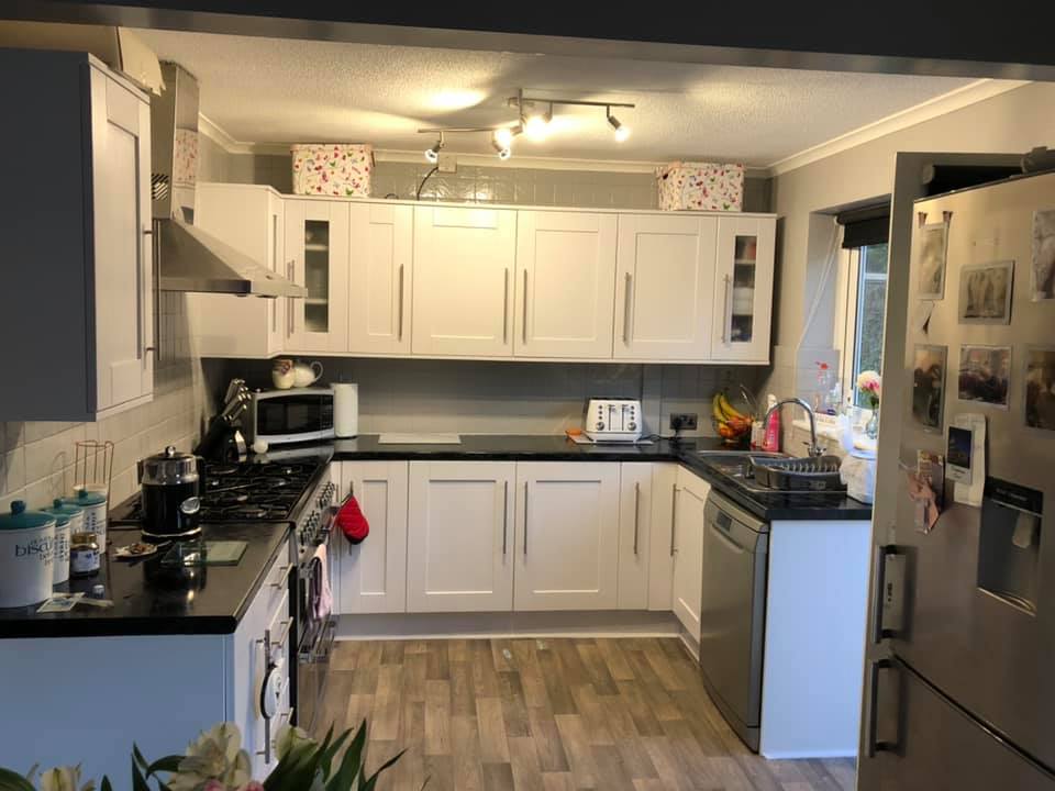 The kitchen was completely transformed using cheap B&M finds