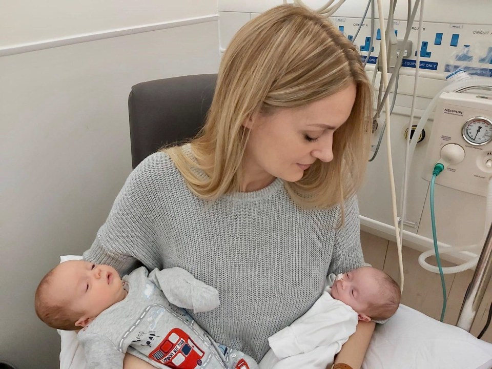 Rebecca's babies were separated - Rosalie stayed in intensive care at the Royal United Hospital in Bath