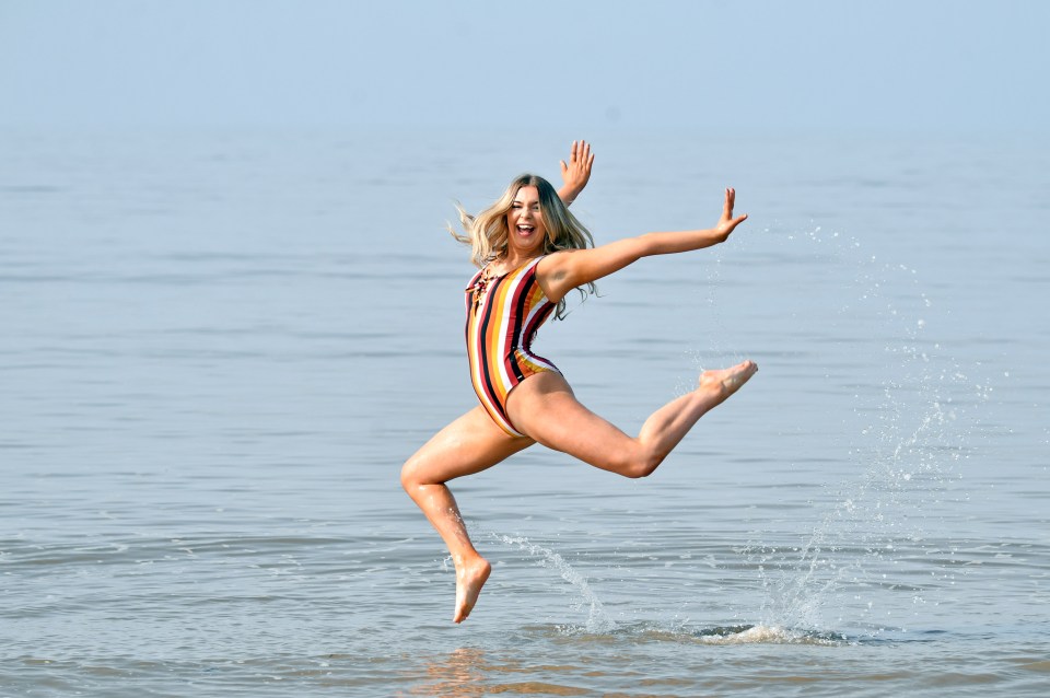 Brits enjoying the warm weather on Lytham St Anne's beach, Lancs