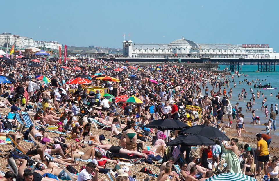  The sun was scorching hot on Brighton beach on Monday