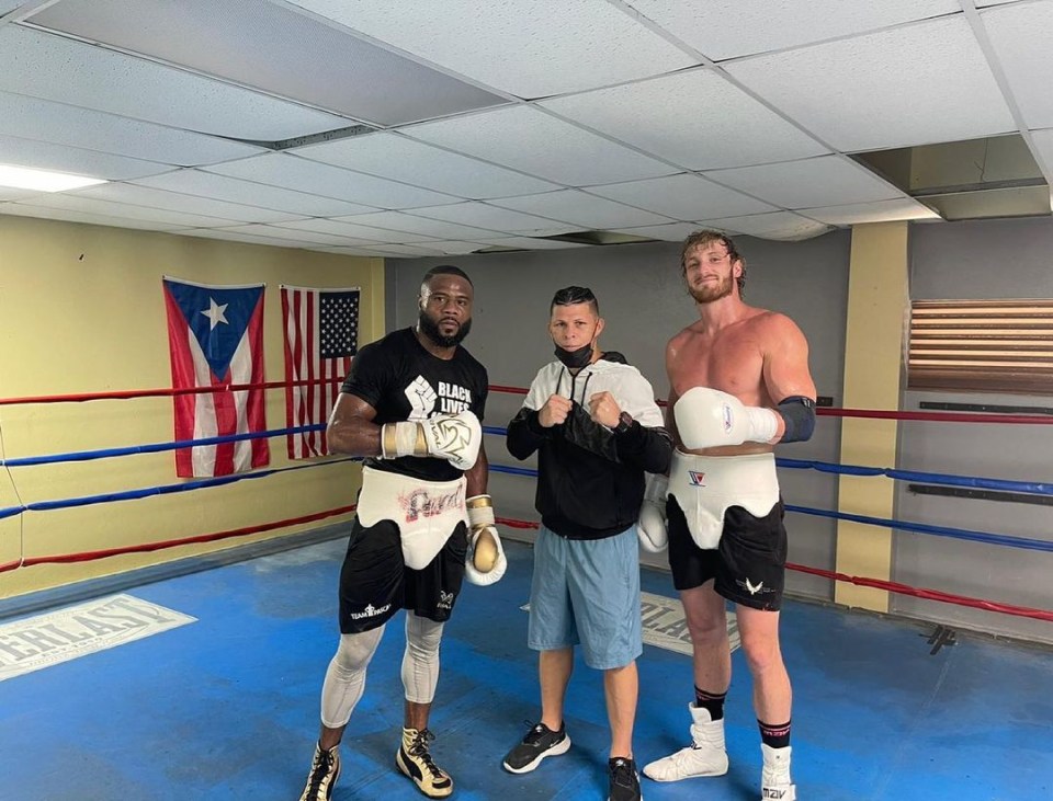 Jean Pascal in the ring with Logan Paul