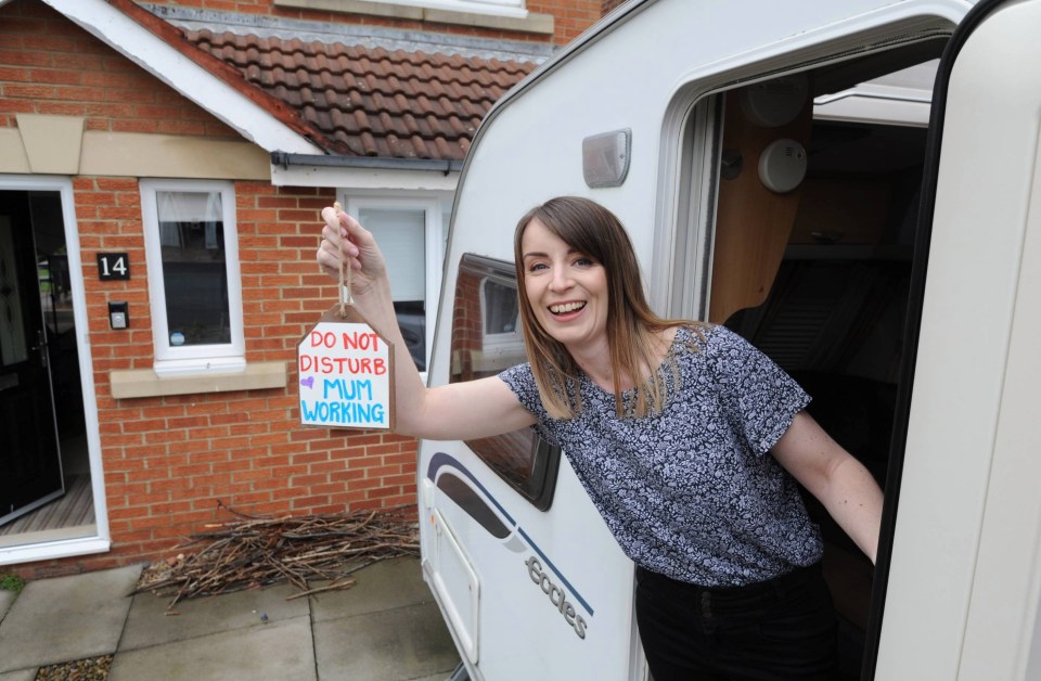 Camille Plews moved her work into the family's caravan at the start of lockdown