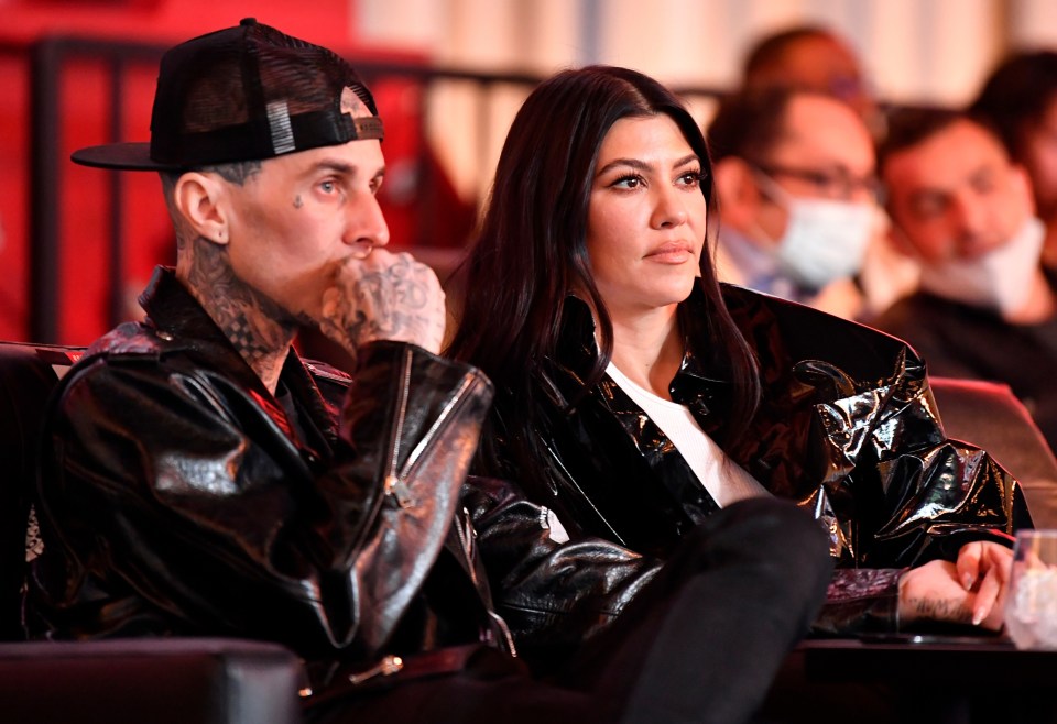 Kourtney Kardashian and boyfriend Travis Barker were among the star-studded guests enjoying the VIP section last night