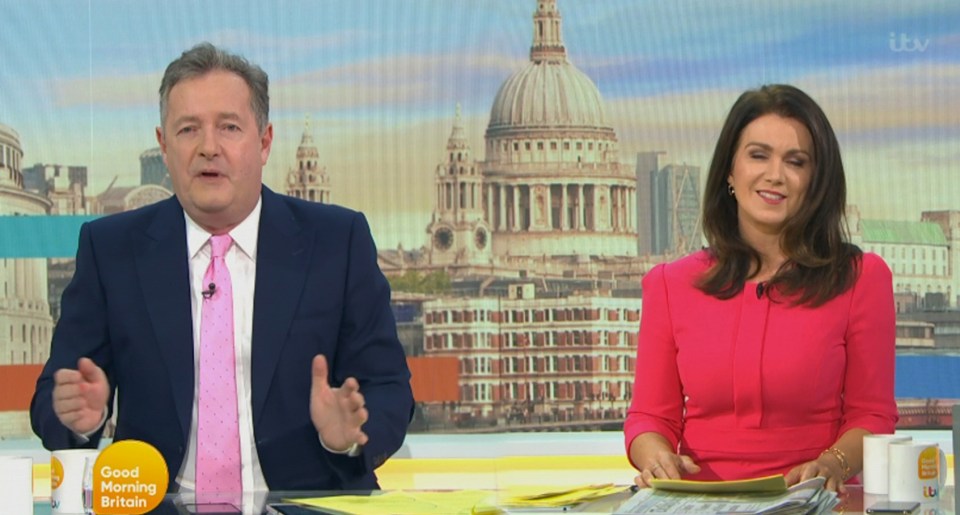 Piers Morgan (pictured with Good Morning Britain co-host Susanna Reid) accused the couple of being 'hypocrites'