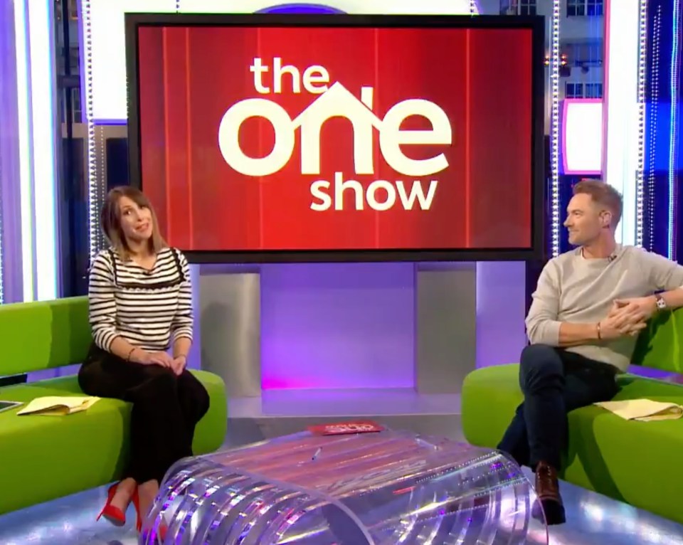 She also revealed the happy news to viewers on the BBC's The One Show tonight