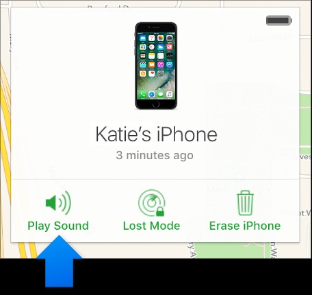 Use Find My iPhone to play a short noise