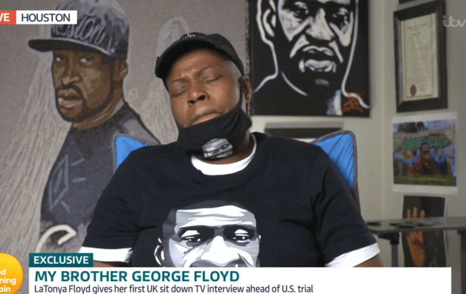 George Floyd's sister LaTonya broke down in tears