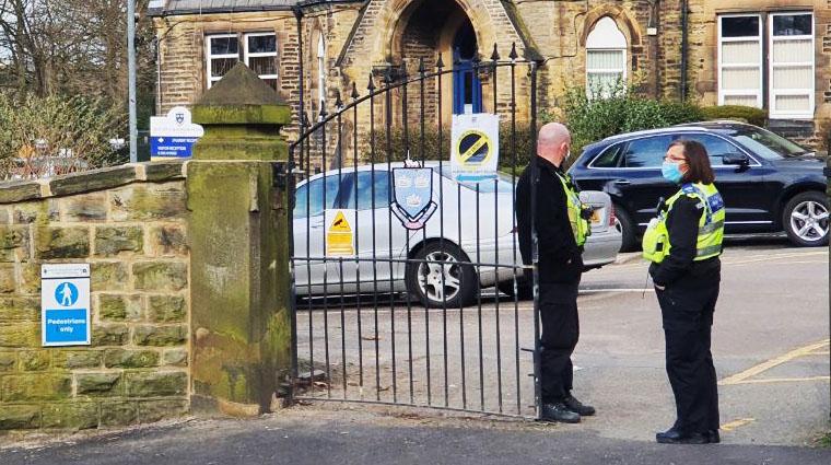 Parents gathered at the school this morning, causing the day to be delayed for an hour