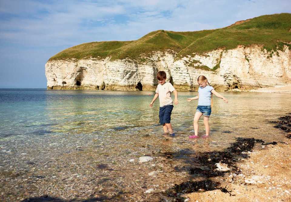 There are clifftop views from this park, and the beach is close by