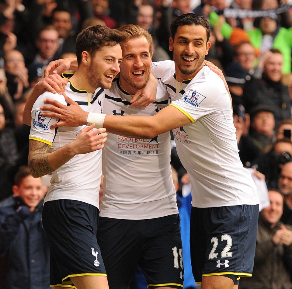 Harry Kane and Mason celebrate a goal together