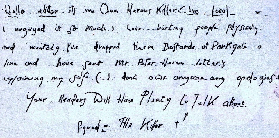 Someone claiming to be 'The Killer' sent sick, taunting letters to police, Ann’s family and a local paper