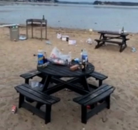 Litter was left across the beach