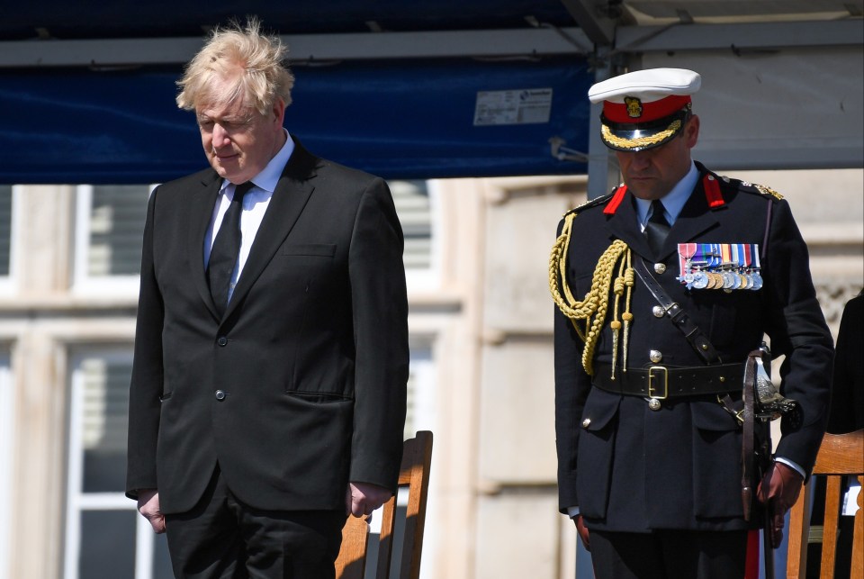 Boris Johnson remembers Prince Philip with a visit to the Royal Naval College in Devon today - the PM will not be going to the funeral