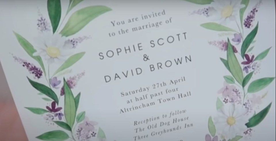 She and her husband tied the knot at Altrincham Town Hall