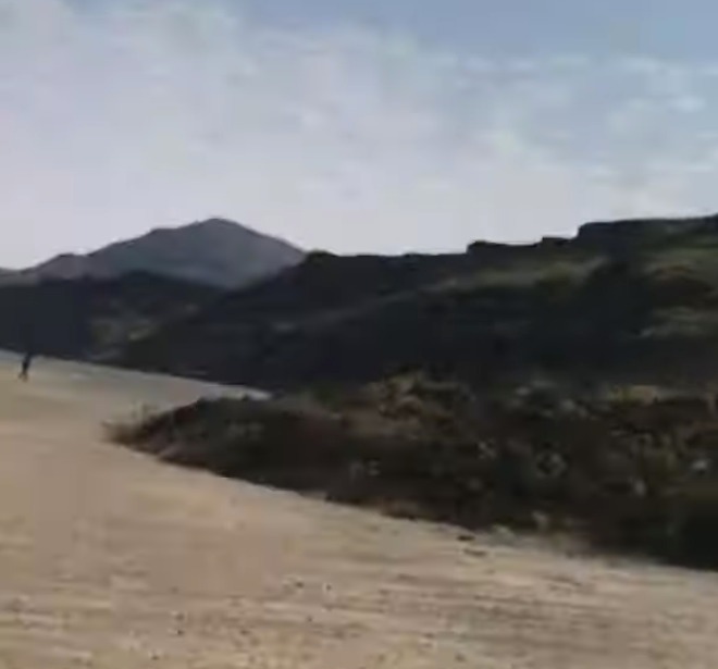 Huge rocks fell at Nefyn, near Pwllheli in North Wales yesterday morning as beachgoers flocked to the seaside