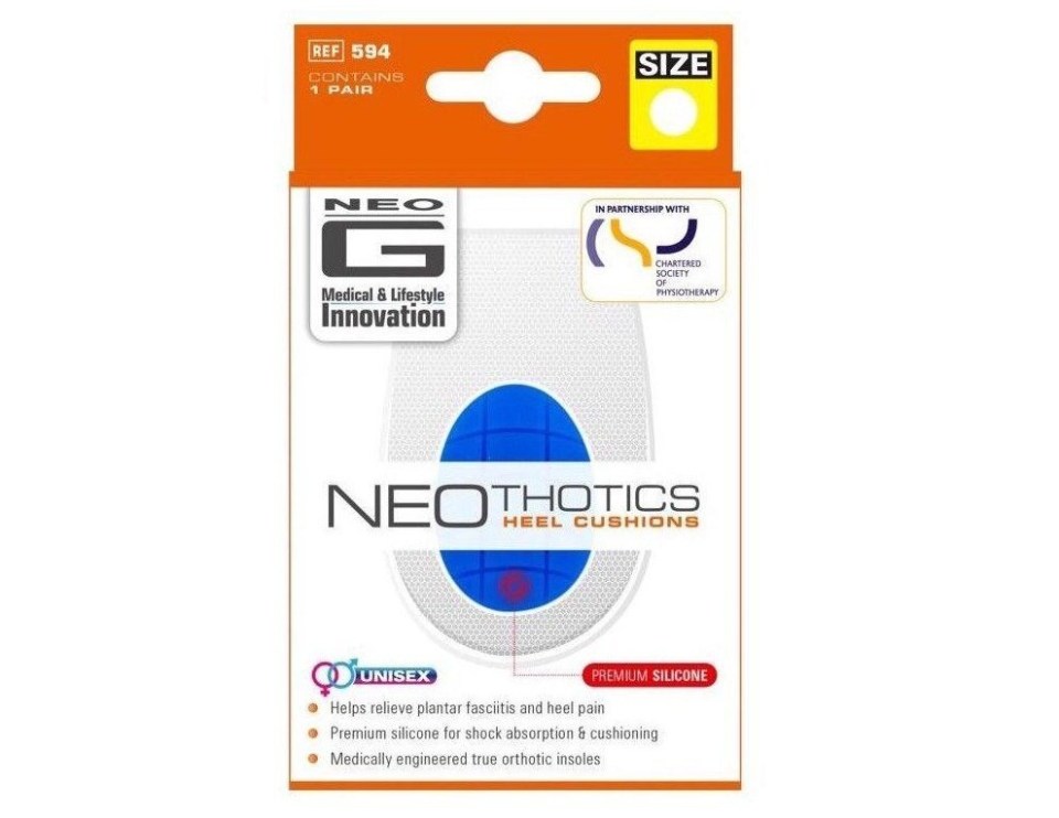 The Neo G NeoThotics heel cushions help to relieve heel pain