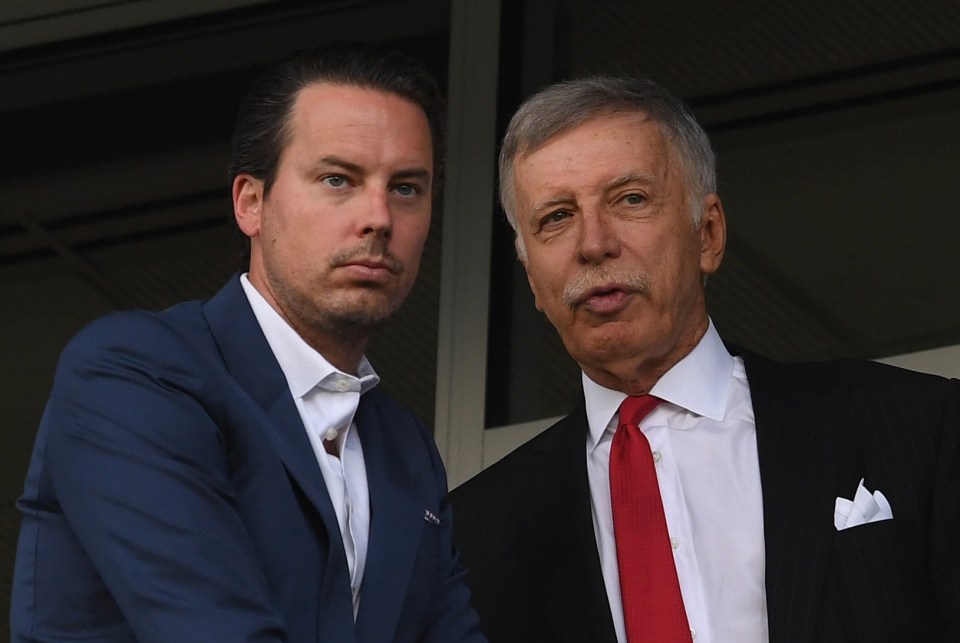 Arsenal director Josh (left) and owner Stan Kroenke (right) have been slated by Gooners