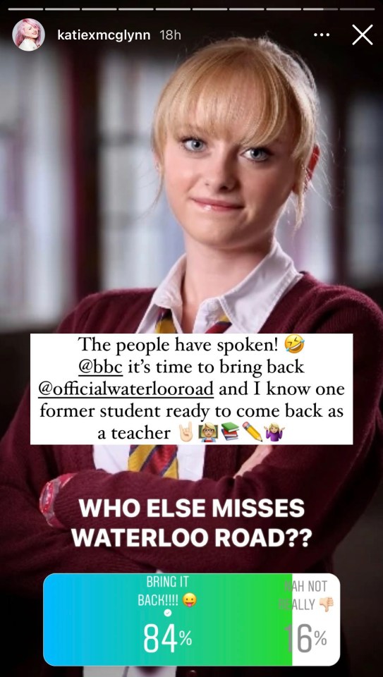 Katie published a poll on her Instagram page - and fans want the show back