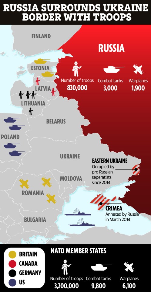 Russia is massing huge military firepower on the border of the disputed Donbass region