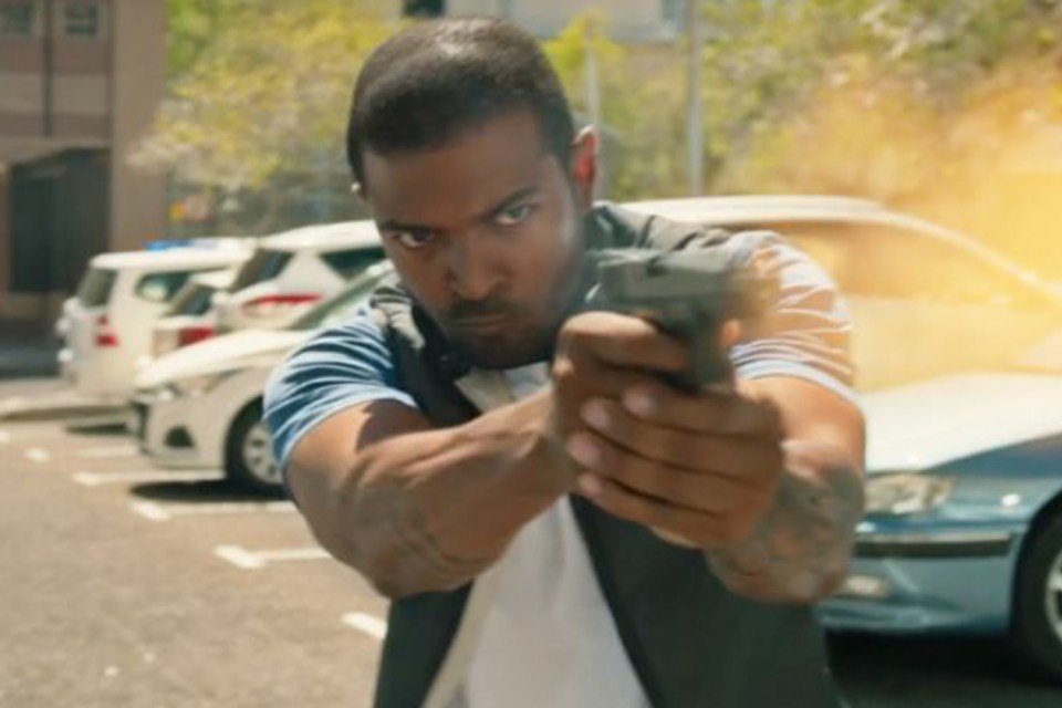 Clarke as Detective Aaron Bishop in Bulletproof