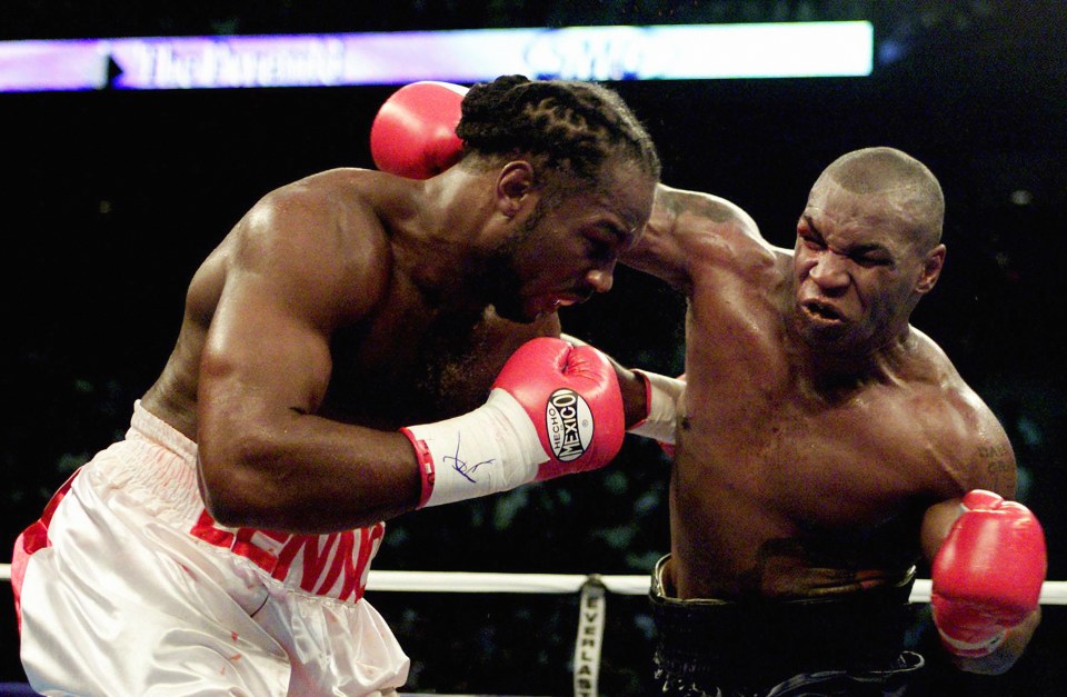 Lennox Lewis famously beat Mike Tyson during their first fight in 2002