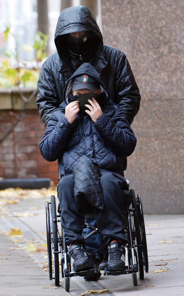 Arshid, now in a wheelchair after an accident, arrived at court