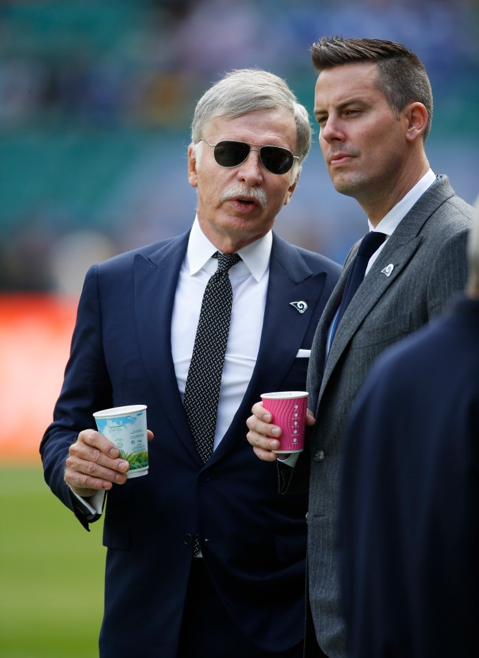 Arsenal owner Stan Kroenke (left) alongside his son Josh