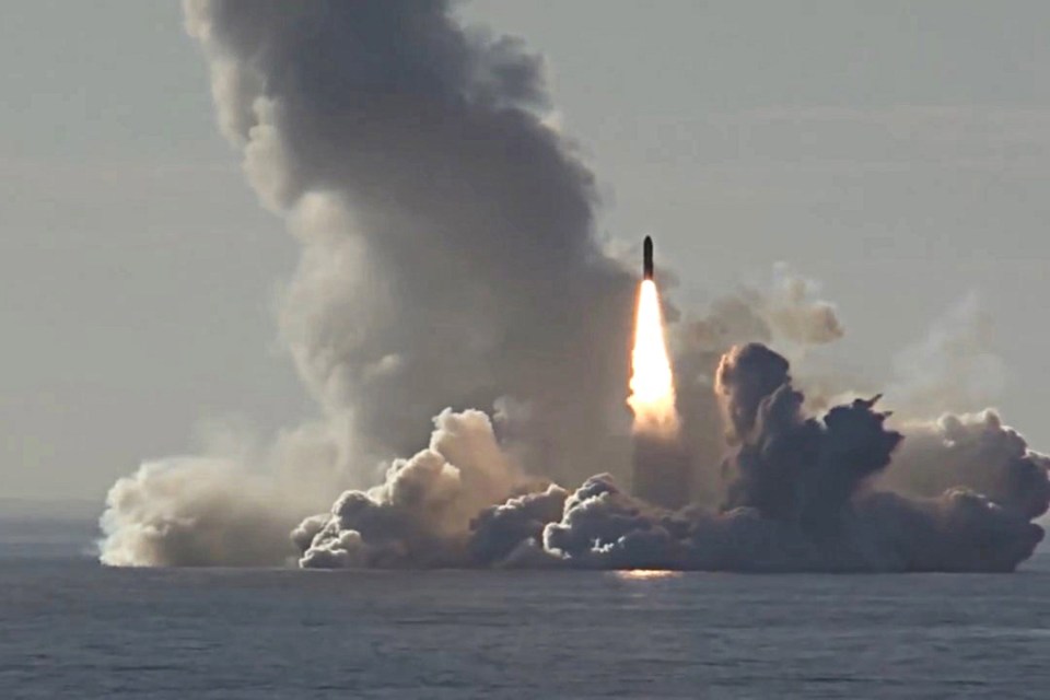 A Bulava missile launched by the Russian Navy Northern Fleet (stock)