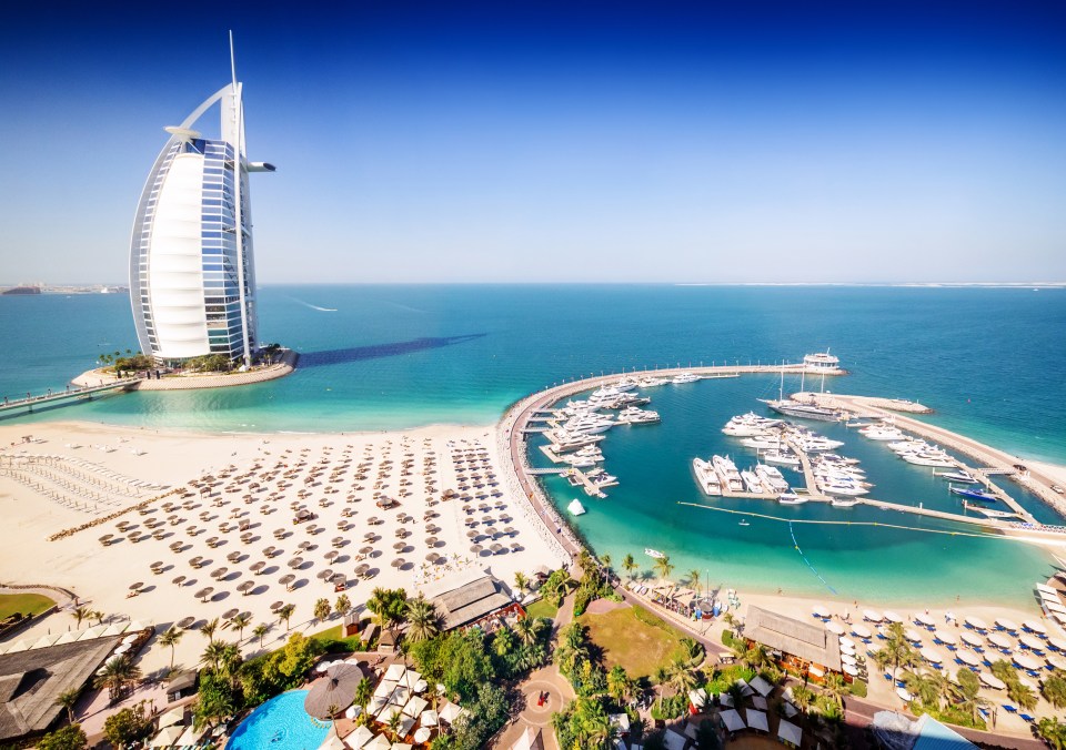 Burj Al Arab sits on its own manmade island