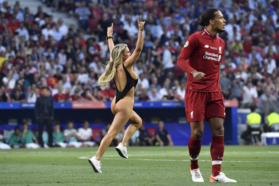 Kinsey made her name streaking at the 2019 Champions League final