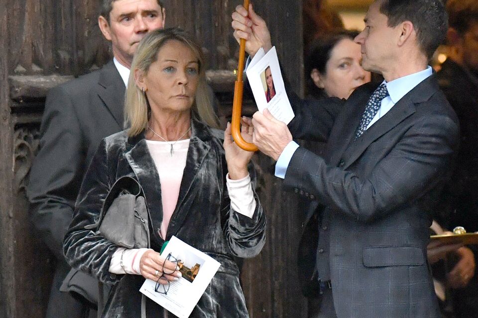 Michelle Jones, Saskia's mum, leaving her daughter's memorial service in 2019