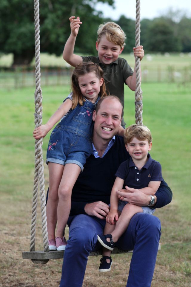 Play time . . .  Kate’s snap of her family for Wills’ 38th birthday last year