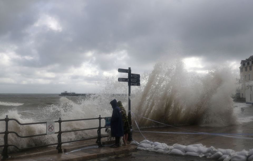 Heavy waves in Swanage, Dorset last month