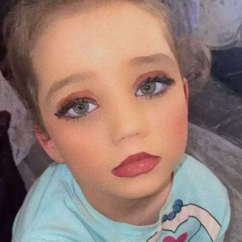 Bunny was looking more natural despite her love of makeup (pictured)