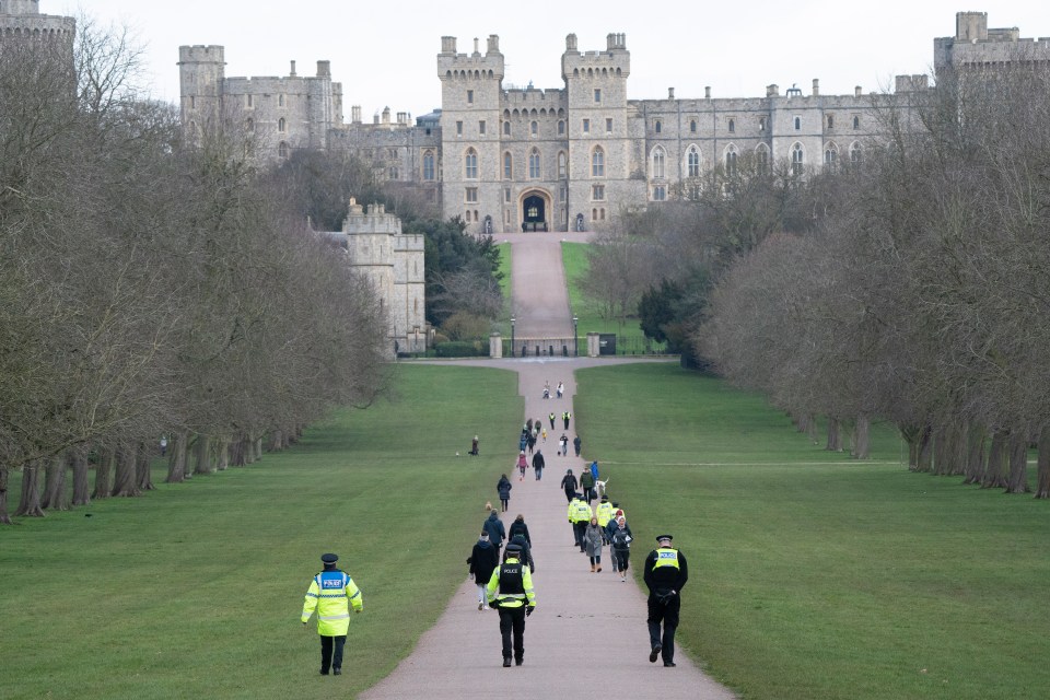 The Royal Family will leave at 2.45pm for an eight-minute walk to St George’s Chapel in Windsor Castle.