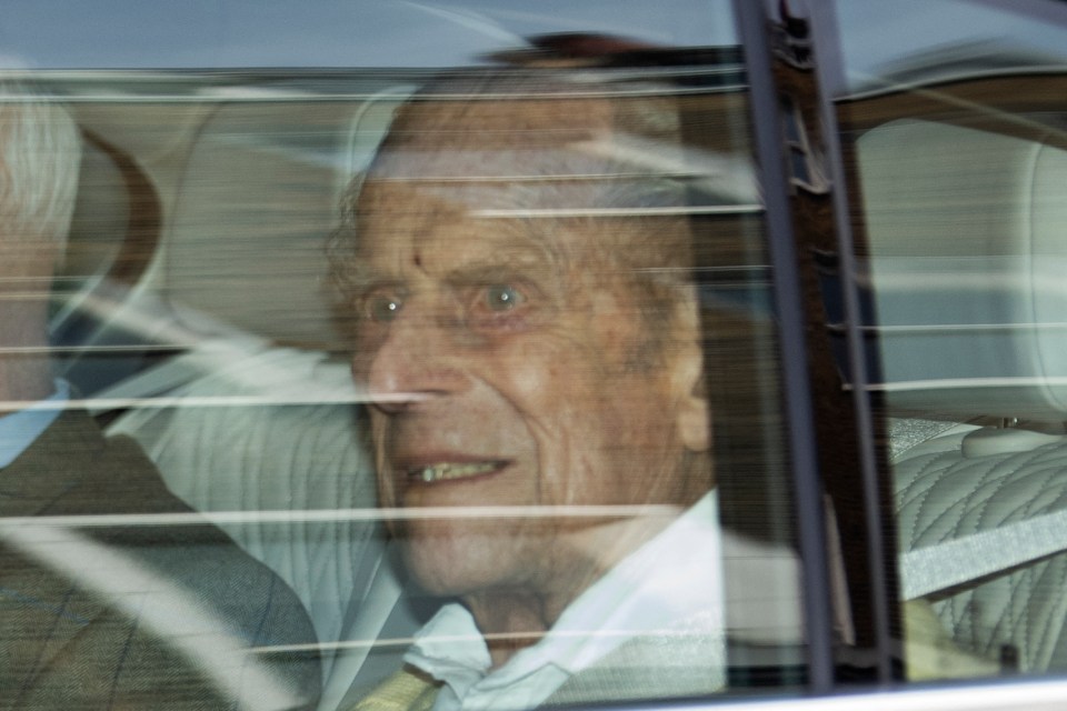 The Duke of Edinburgh as he left hospital on March 16, 2021