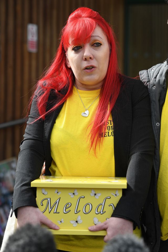 Devastated mum Karina carried her daughter's ashes to an inquest at Southwark Coroner's Court this afternoon