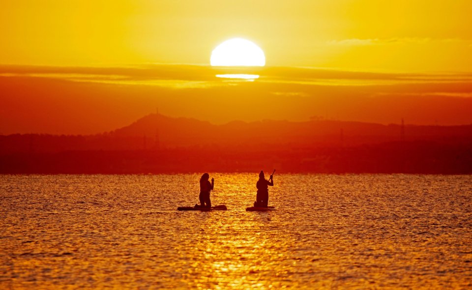 Paddle boarders in Portobello, Edinburgh